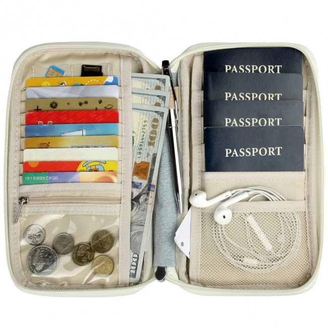 Passport Wallet Travel wallet Portable Multiple Family Passport Holder Clutch